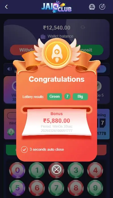 Jai Club Withdrawal Payout Proof